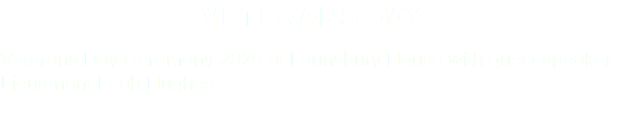 VETERANS DAY Veterans Day Ceremony 2025 at Lounsbury House with guest speaker Lieutenant Leah Hughes